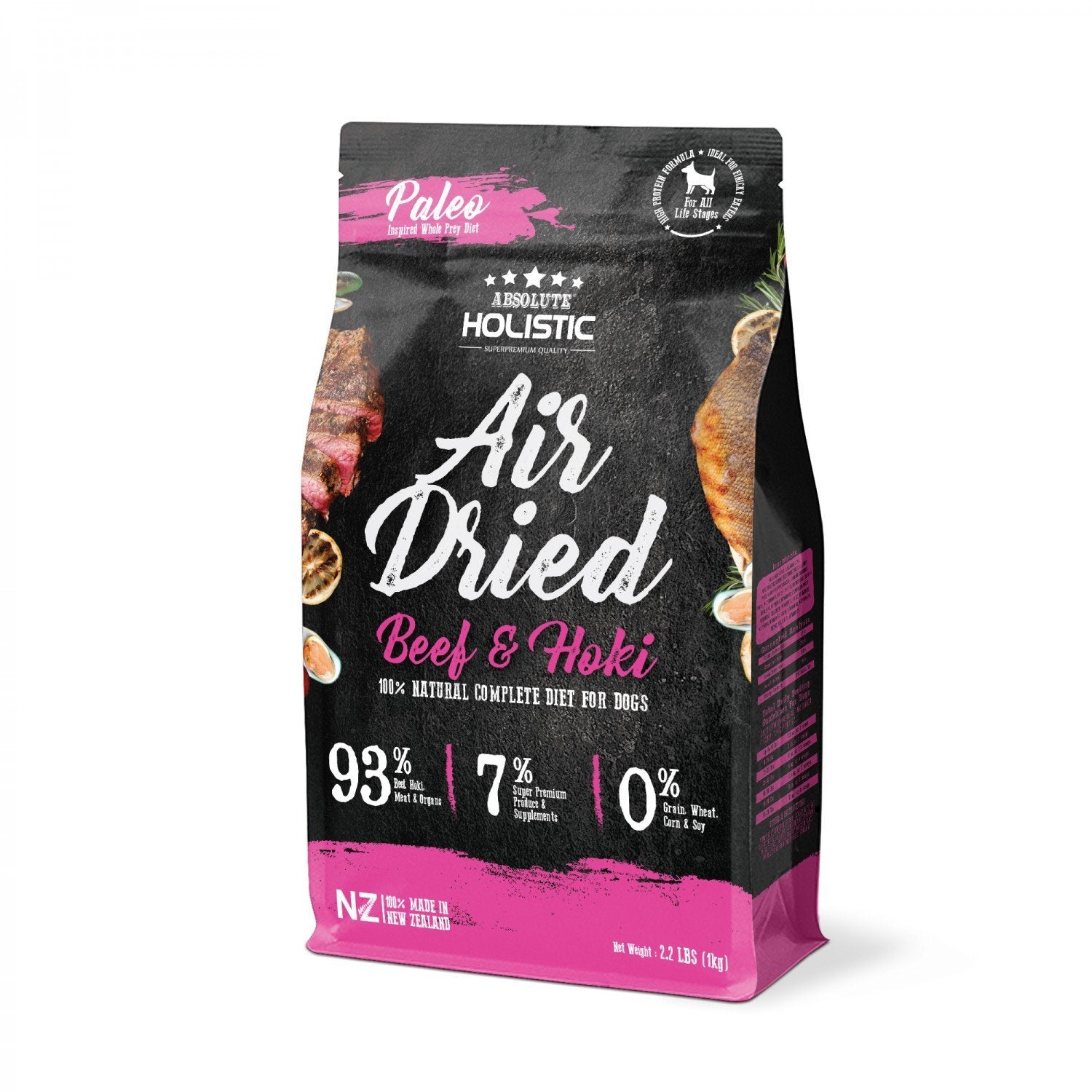 Absolute Holistic Air Dried Dog Food Beef and Hoki 1kg^^^