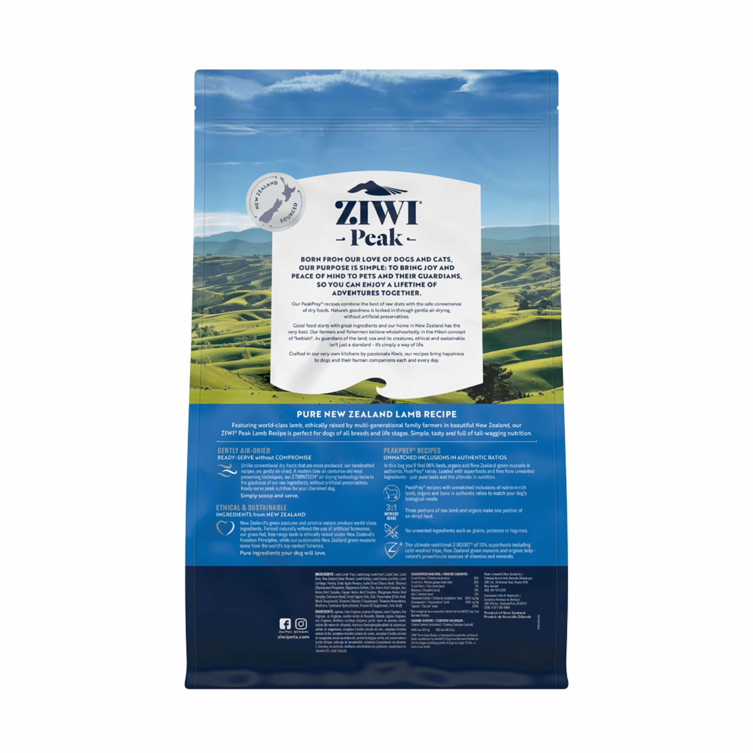 ZIWI Peak Air Dried Lamb Recipe Dog Food 4kg^^^