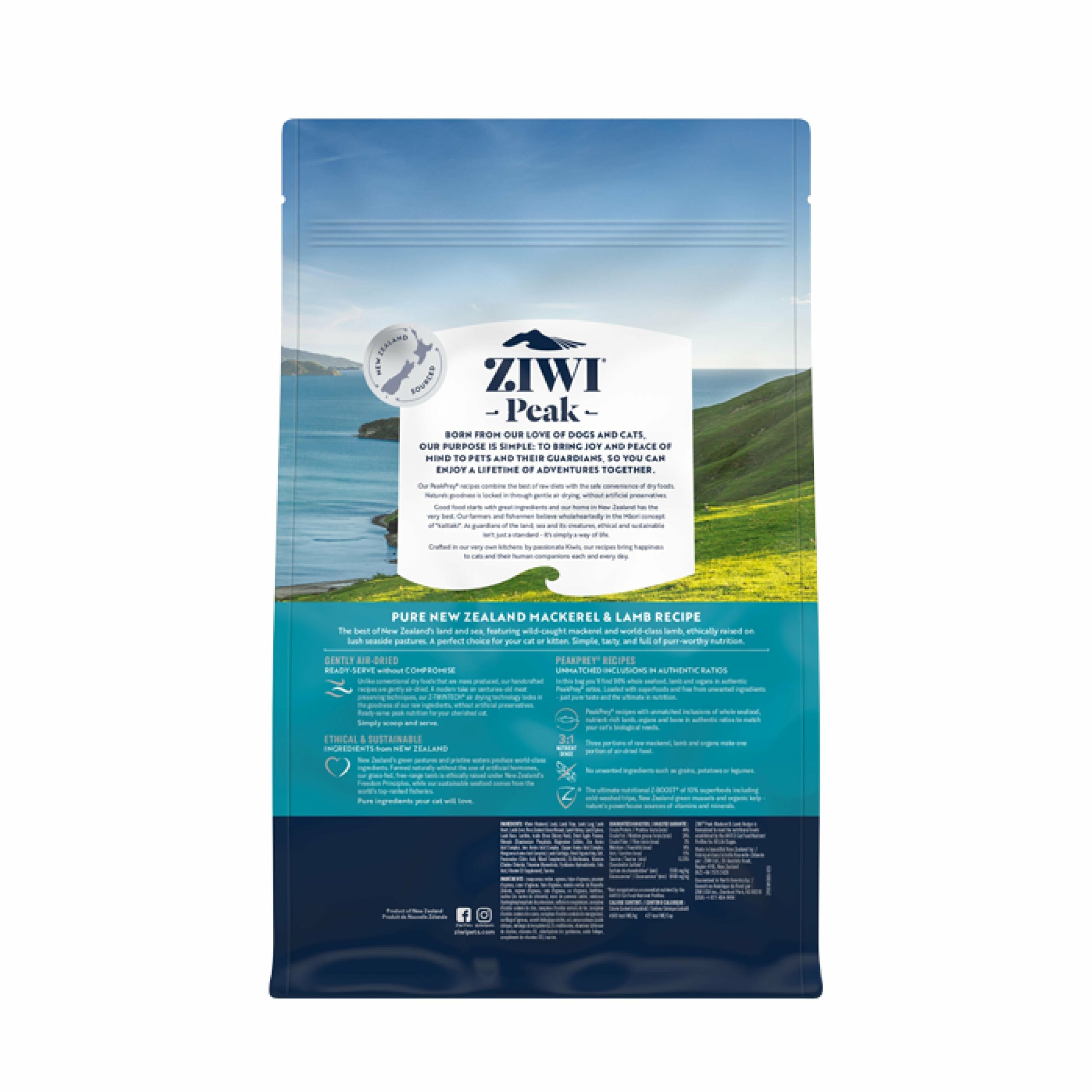 ZIWI Peak Air Dried Mackerel and Lamb Recipe Cat Food 1kg^^^