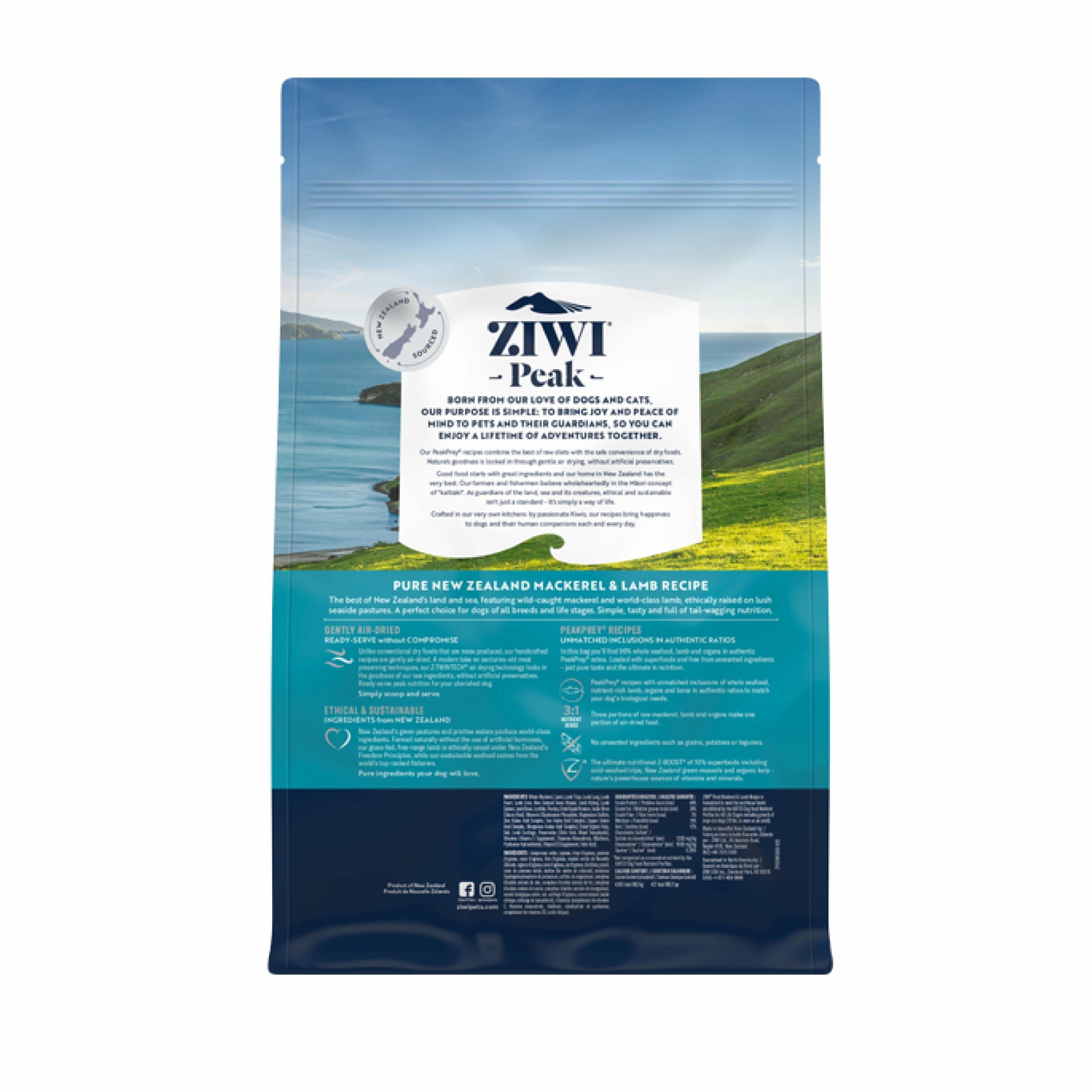 ZIWI Peak Air Dried Mackerel and Lamb Recipe Dog Food 1kg^^^