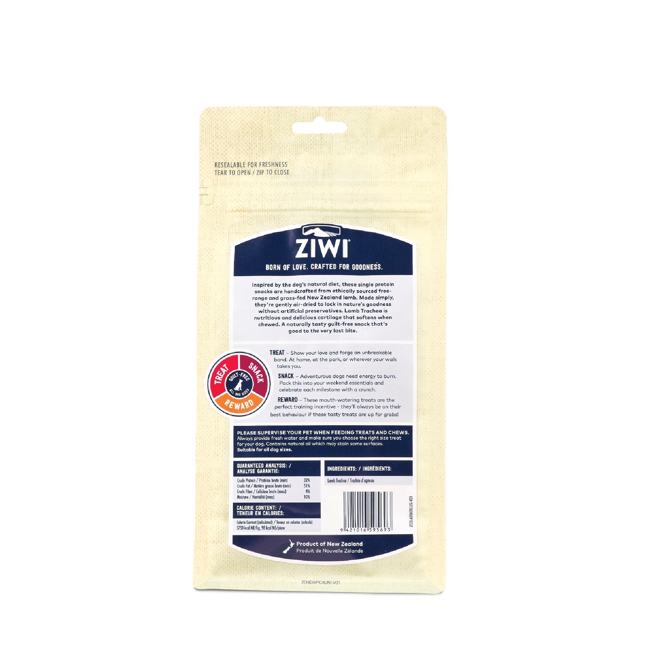 ZIWI Peak Lamb Trachea Dog Treat 60g^^^